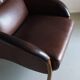 Brown leather lounge chair | Netherlands | 1980s