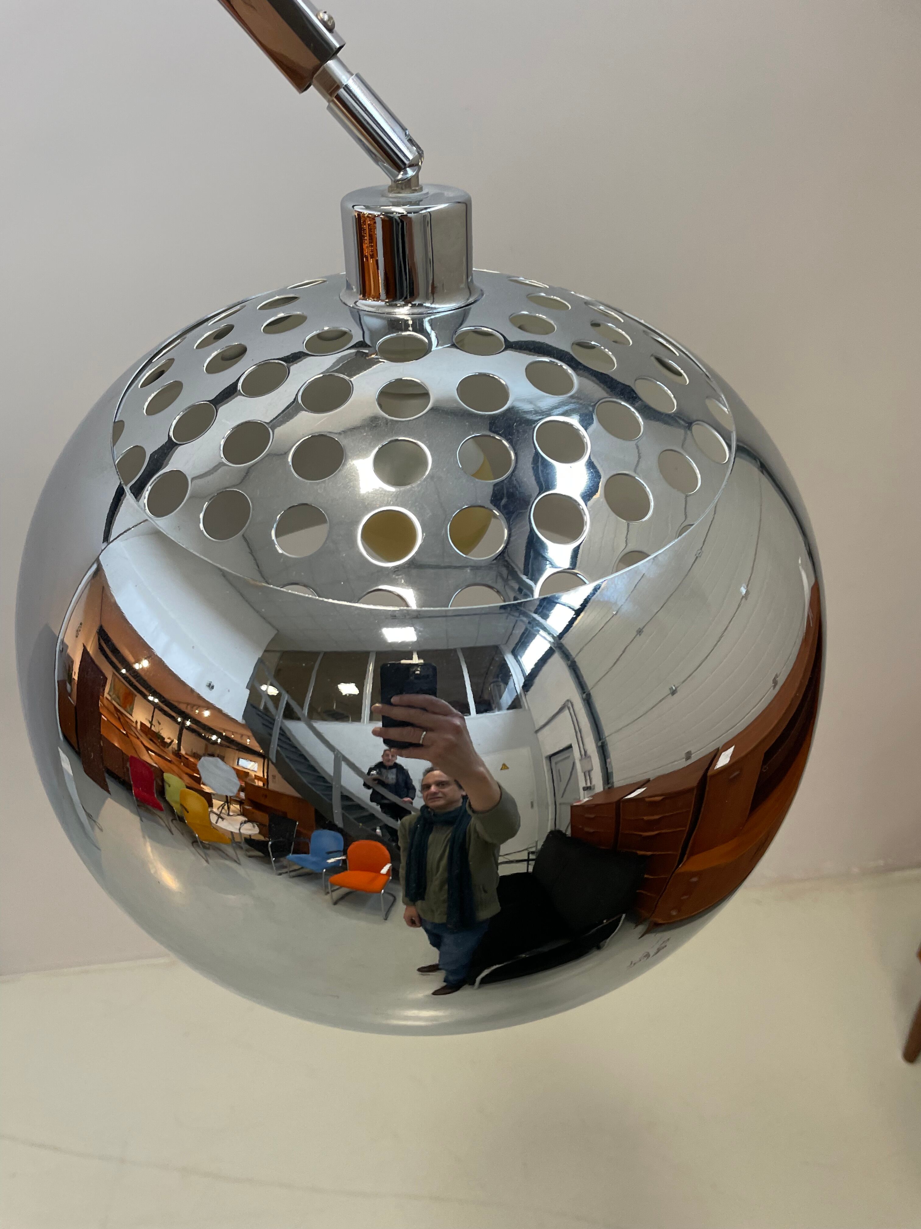 Design arc floorlamp with marble base