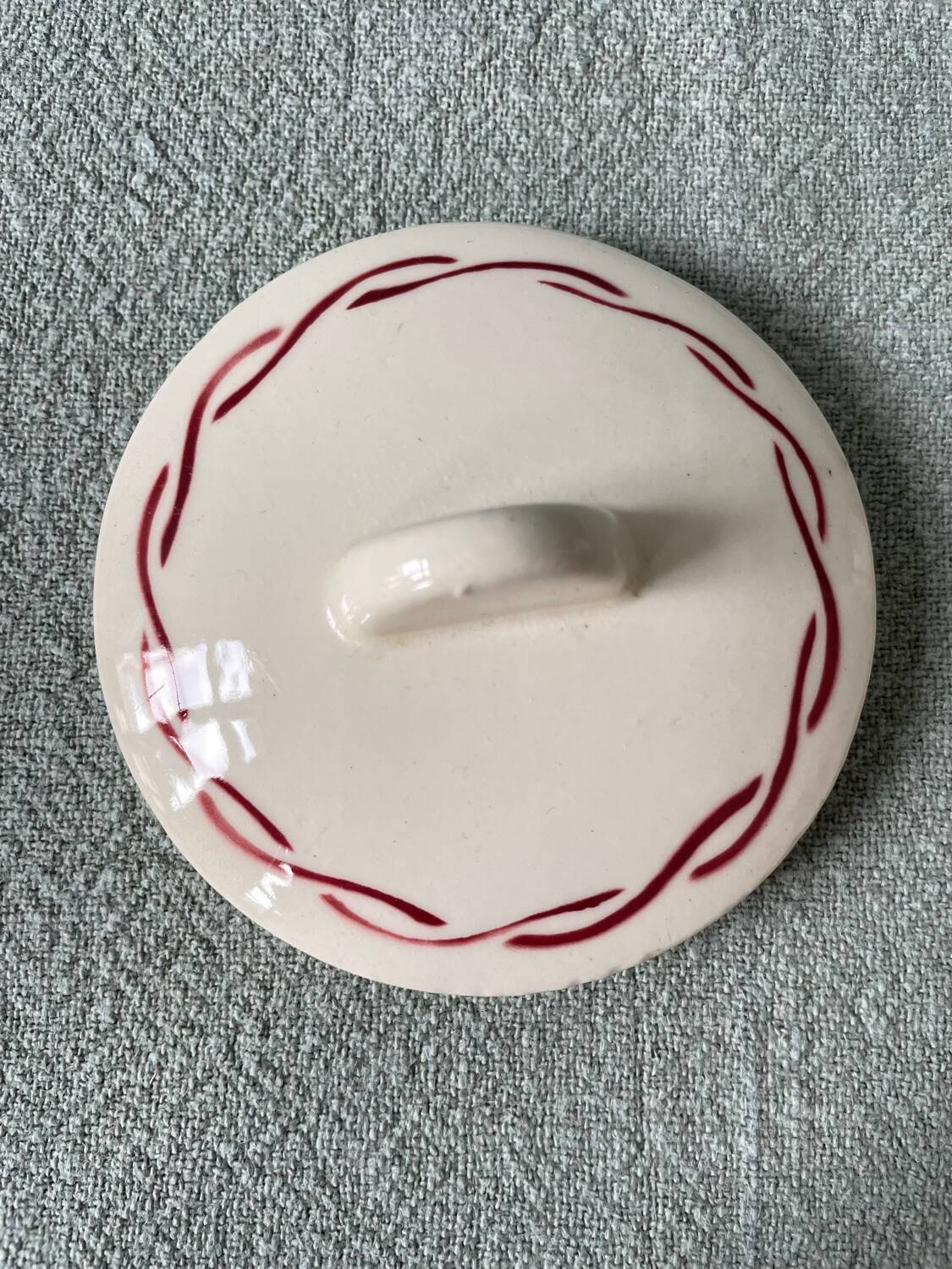 Vintage sugar bowl in half Badonviller porcelain