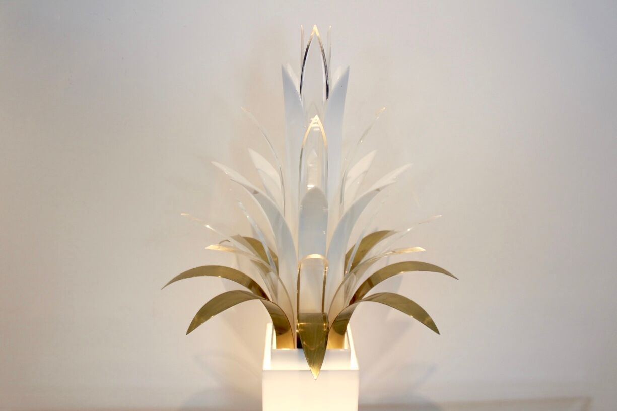 Lampe palmier par Peter Doff Pays-Bas années 70