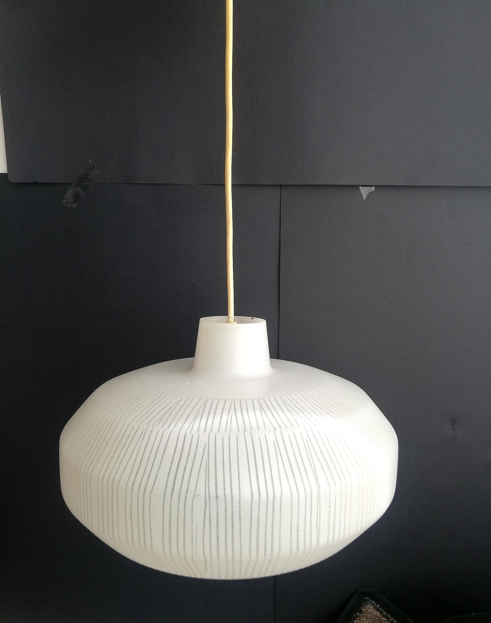 Danish modern mid-century 1950s glass ceiling lamp