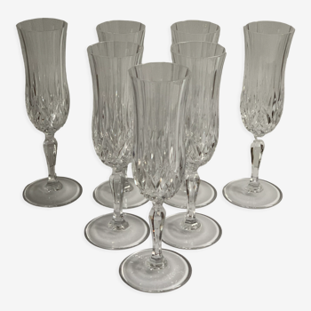 7 crystal champagne flutes