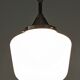 XL Art Deco suspension in white opaline, France circa 1920