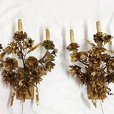 Pair of brass appliques. France, 1960s.