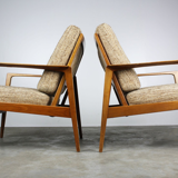 Antimott chairs - beige couch - brown by Wilhelm Knoll 1950s