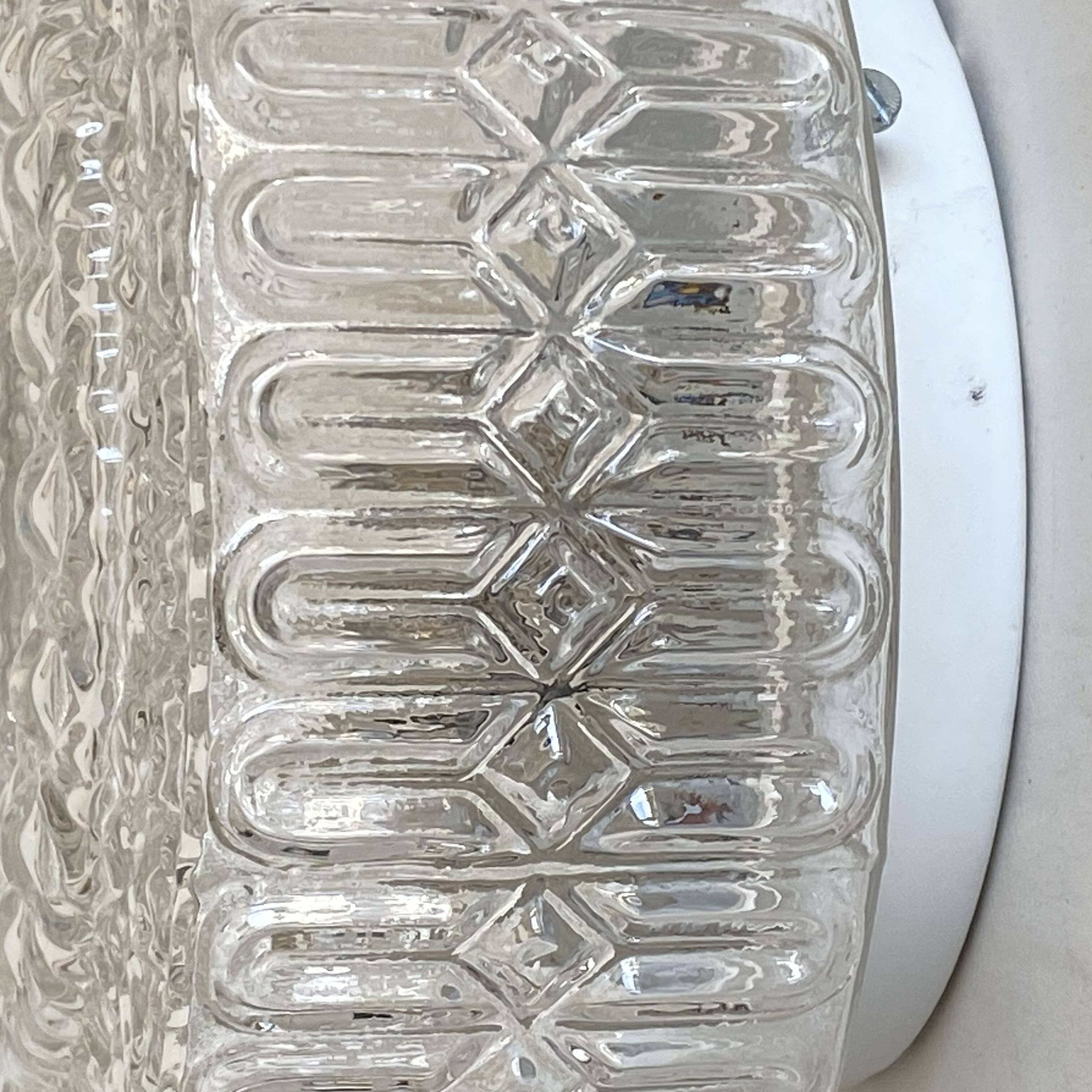 Wall light ceiling light molded glass 1970 1980 seventies eighties