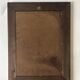 Brutalist rectangular wall mirror in solid wood, France 1950.
