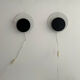 Pair of vintage "Cirkle" wall lights in black and white lacquered metal, Denmark 1970