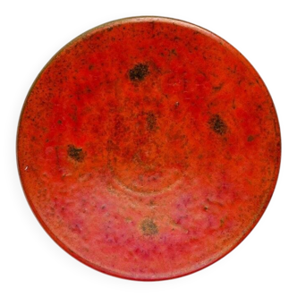 Mid-century modern Danish studio pottery, orange wall coat rack by Signe Boesen Northroup, 1960s.