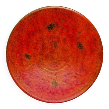 "Mid-Century Modern Danish Studio Pottery Orange Wall Hanger from Signe Boesen Northroup, 1960s"