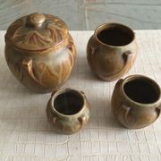Lot de quatre pots à épices Denbac numérotés