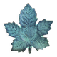 Vintage Greenish-Gray Metal Leaf-Shaped Empty Pocket Bowl