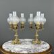 Pair of three-light candelabra in bronze, 20th century