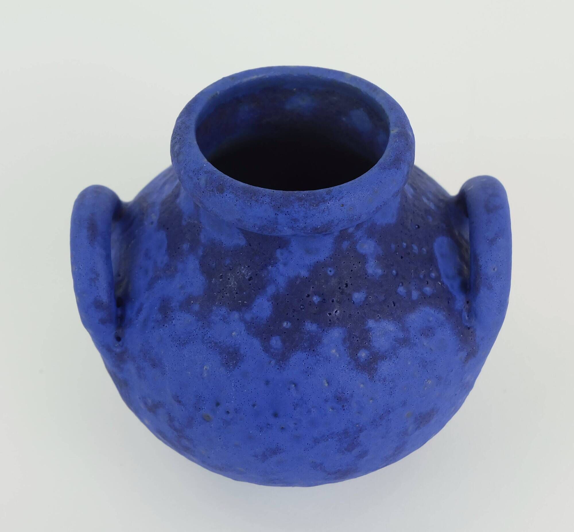 Mid century vase hartwig heyne hoy fat lava intense blue