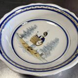 Earthenware centerpiece with painted decoration of a drummer