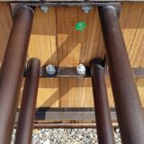Teak and wrought iron bistro table