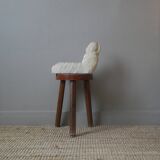 Alabaster sculpture empty pocket Asian decoration object handcrafted countryside seated man