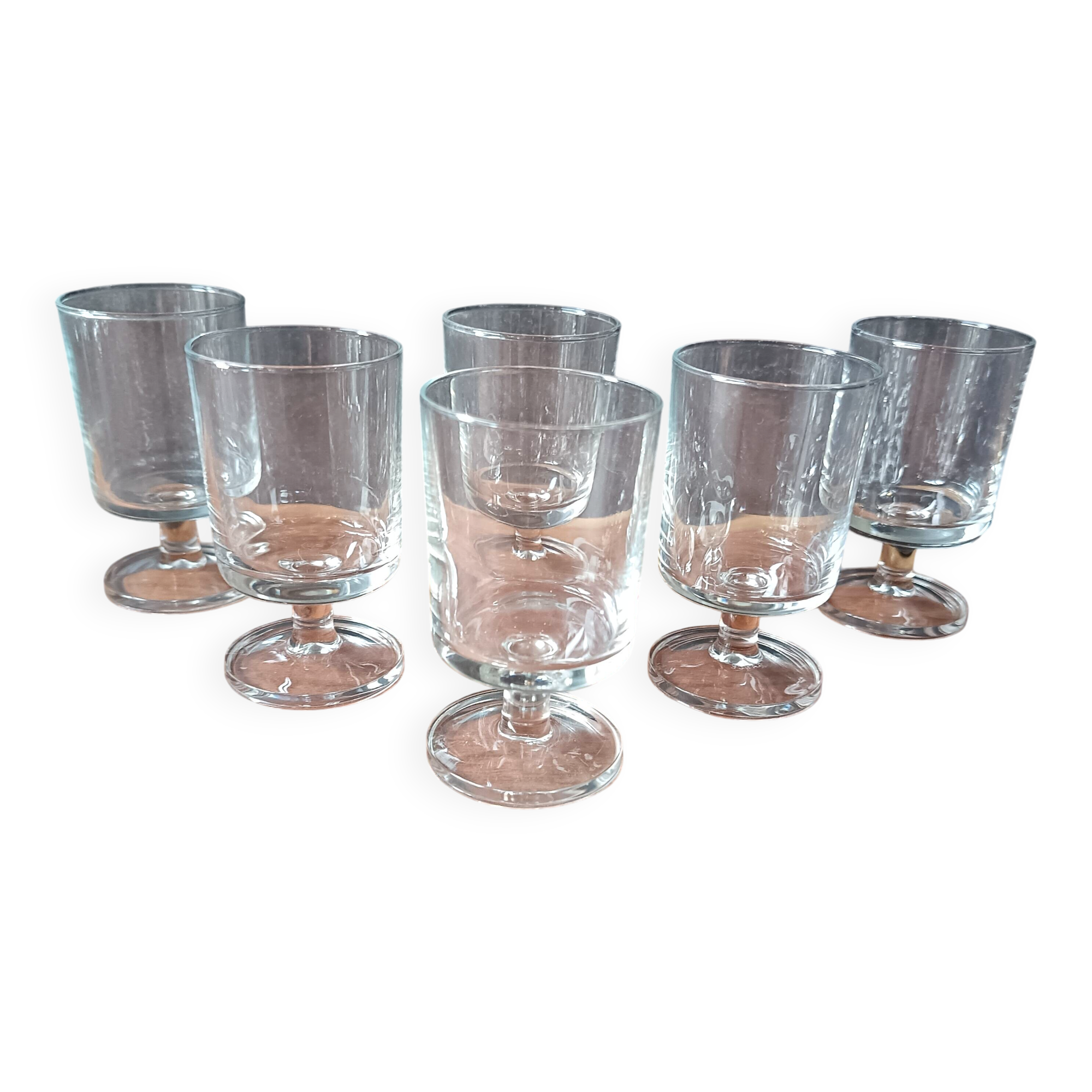 6 cavalier glasses 11 cl luminarc "sweden" model transparent vintage france