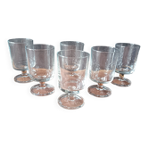 6 cavalier glasses 11 cl luminarc "sweden" model transparent vintage france