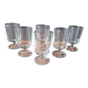 6 cavalier glasses 11 cl Luminarc model "Sweden" transparent vintage France