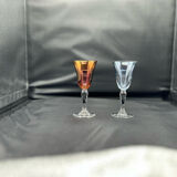 6 verres à liqueurs couleur en cristal