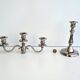 Candelabra, Chandelier, Silver metal candle holder -32 cm - Art Nouveau
