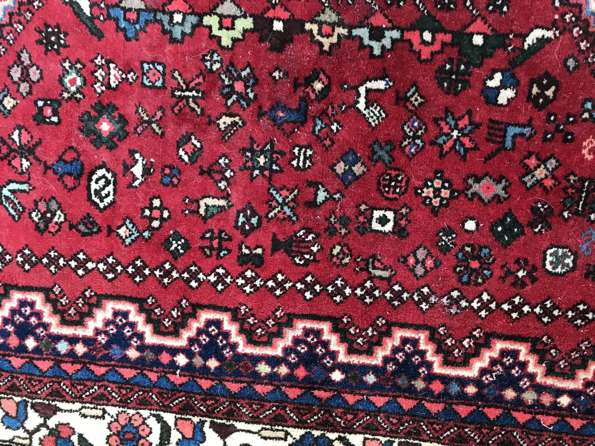 Carpet old corridor Persian abadeh done hand 107x297cm
