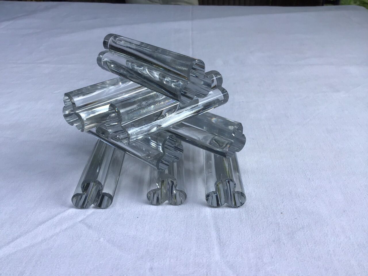 Set de 8 portes couteaux en cristal art déco