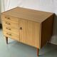 Vintage Mobel chest of drawers sideboard in wood and formica 1960 with 4 drawers