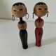 Pair of Japanese Kokeshi dolls - 1950s-1970s