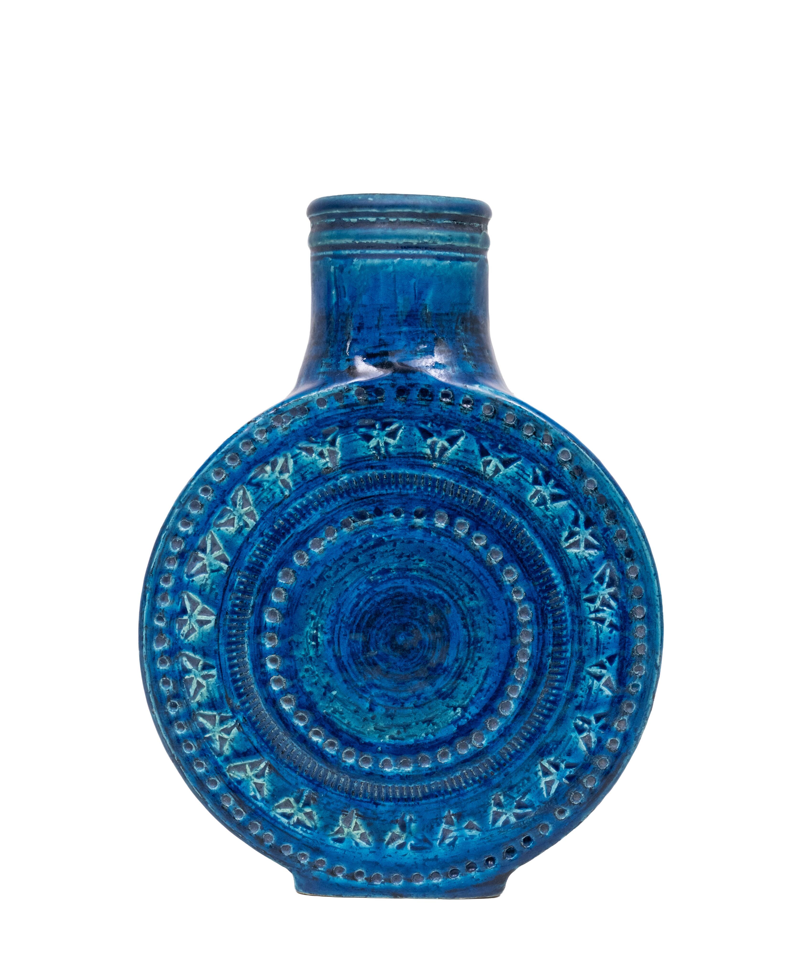 Bitossi Rimini Blu Lollipop Vase by Aldo Londi 1960s Italy