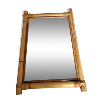 Mirror bamboo frame wicker