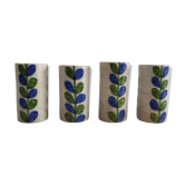 4 vintage floral-patterned ceramic mugs from 60 years