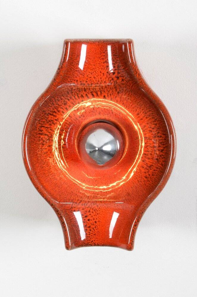Space Age Fat Lava ceramic wall light by Cari Zalloni for Leola, 1970s