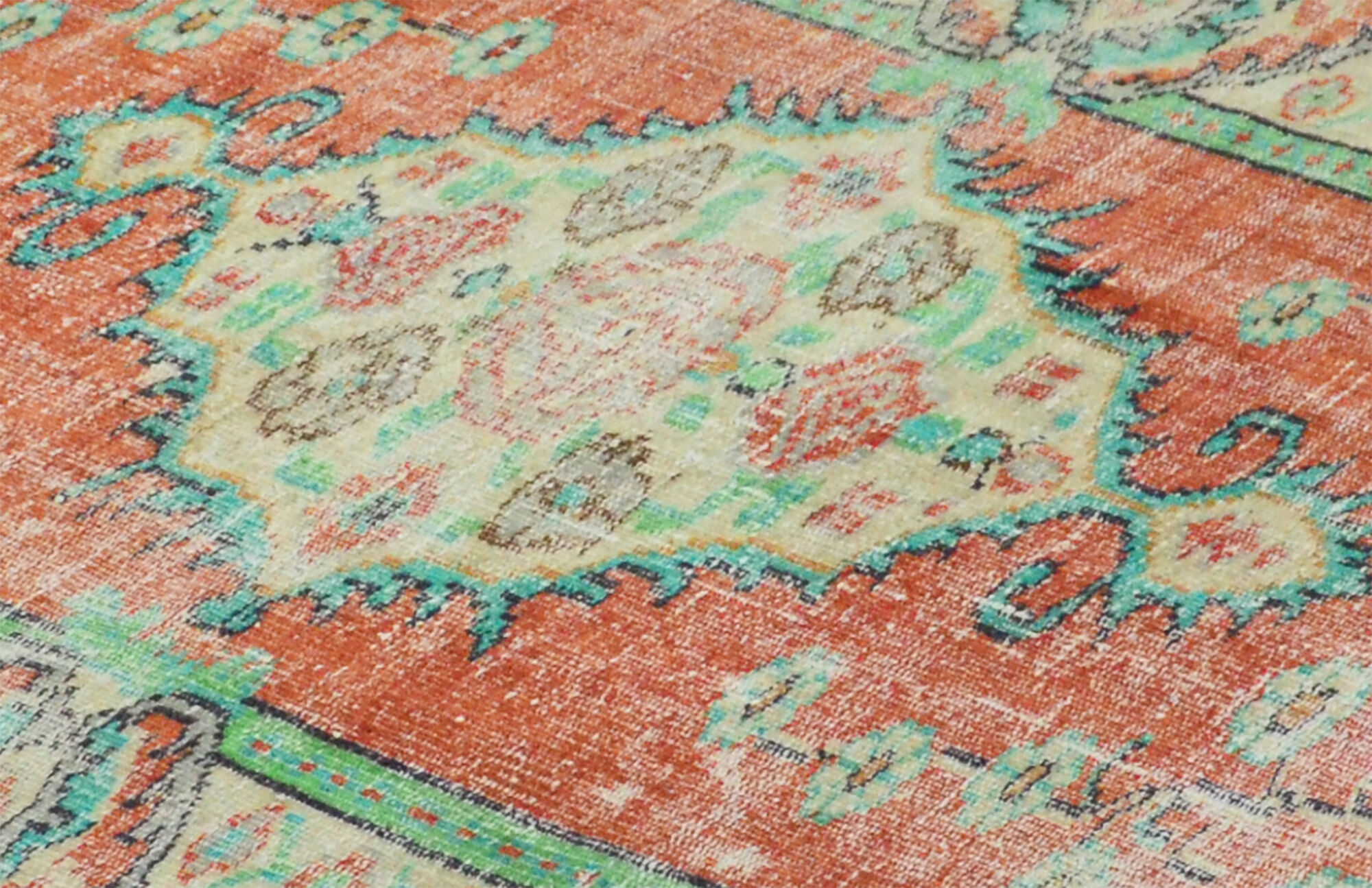 Anatolian handmade vintage rug 223 cm x 133 cm