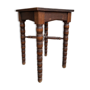 Petite table d’appoint ancienne -pieds tournés- inspiration Louis XII