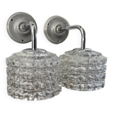 Pair of chrome wall lights
