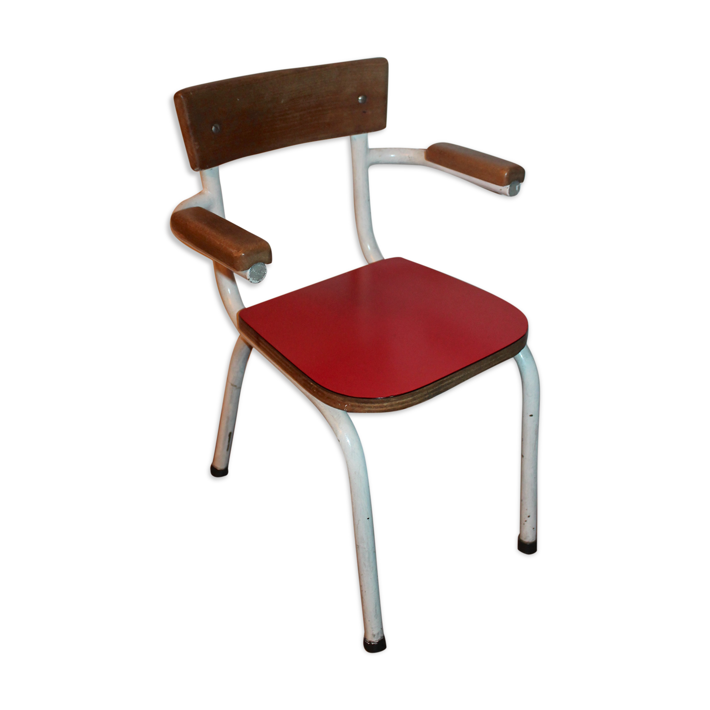 Vintage schoolboy chair in formica and wood