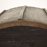 Black vintage wooden trunk