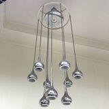 Modernist 9-Light Chandelier attributed to Angelo Brotto for Esperia, 1970s