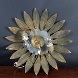 Old sunny gilded brass wall lamp 50