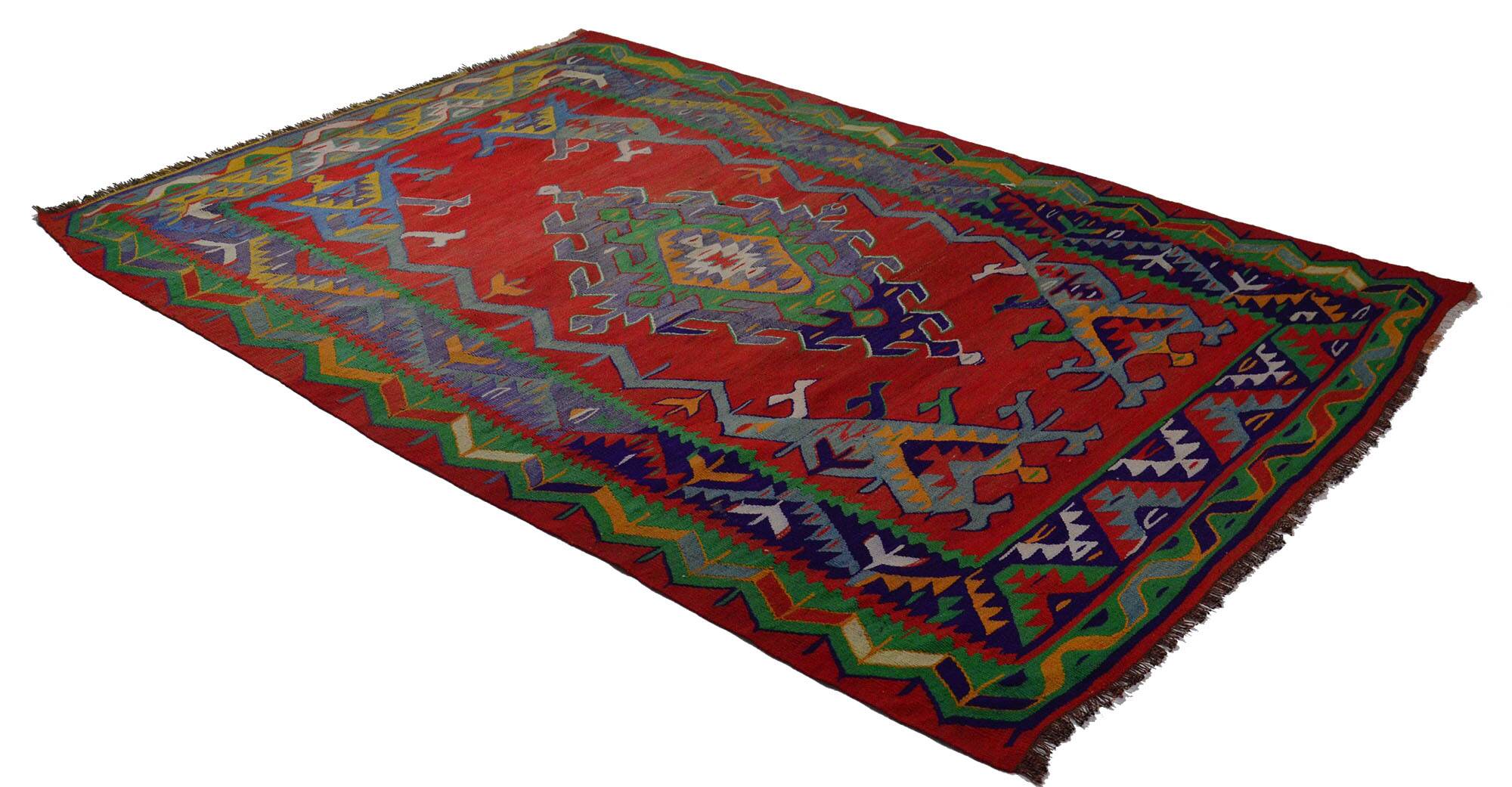 Authentic Vintage Turkish Kilims & Handwoven Rugs – Unique Home Decor Pieces 195x 295 cm