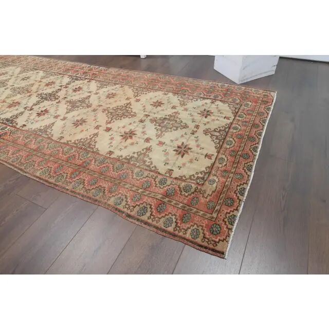 Vintage Turkish hand-knotted runner 118x330