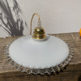 Vintage lace white opaline pendant lamp