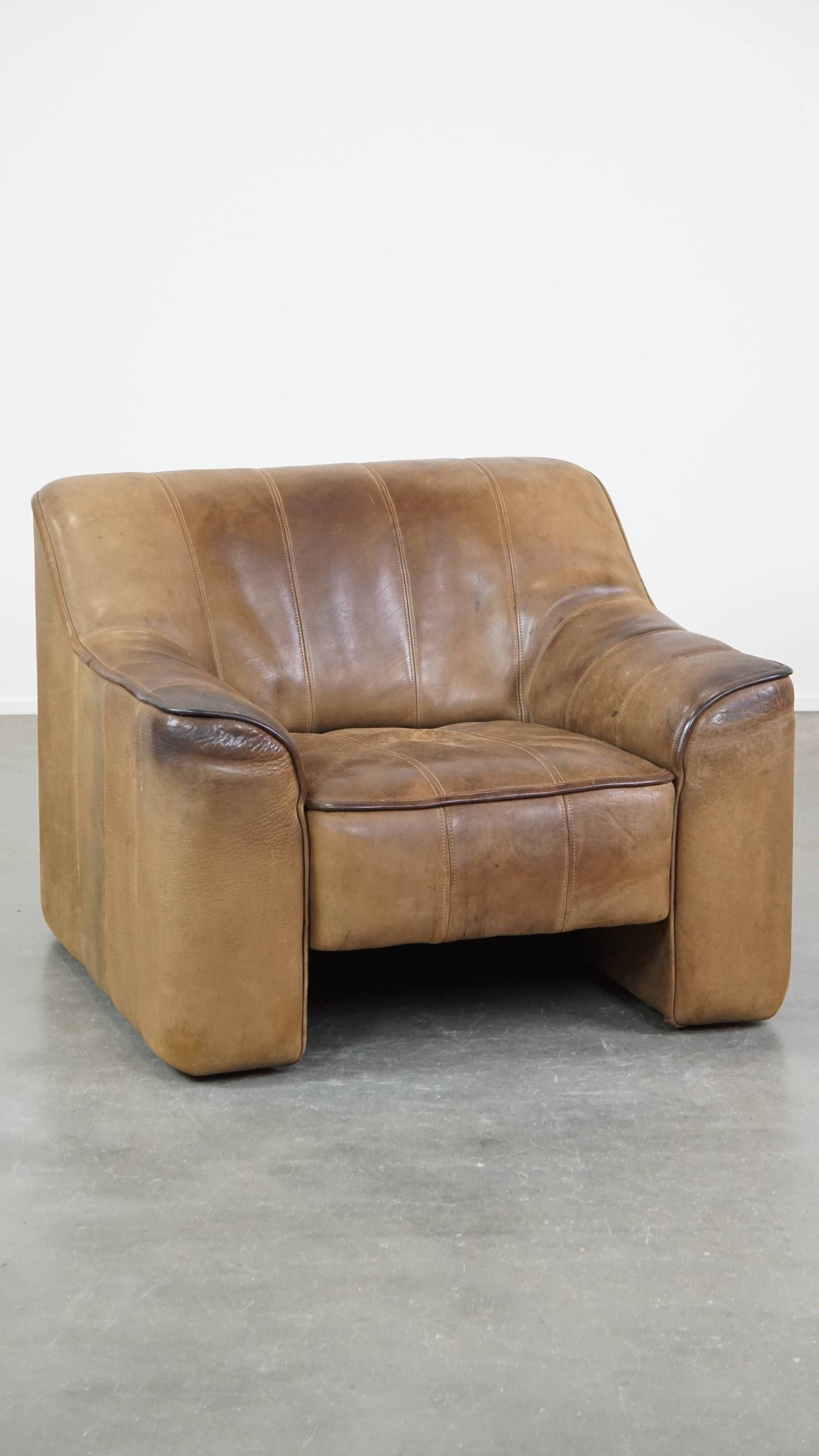 70s vintage buffalo leather design armchair from De Sede model DS44