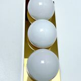 3 vintage limburg sconces, bronze gilded with fine gold, glass