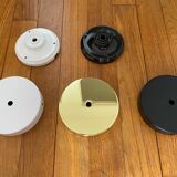 Walking lamp (or pendant light) with vintage amber glass globe