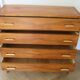 Cabinetmaker's chest of drawers - 4 drawers - golden oak - with oblique profile - compass feet - 1950