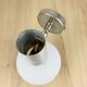 Space age opaline globe wall light, adjustable, and brushed metal, 1960s.