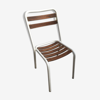 Chair with wooden seat